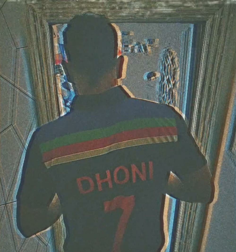 DhoniArmyTN's tweet photo. MSD doing a Shoot in Retro jersey 🔥

#WhistlePodu | @MSDhoni | #MSDhoni https://t.co/3OUuwiXOxY