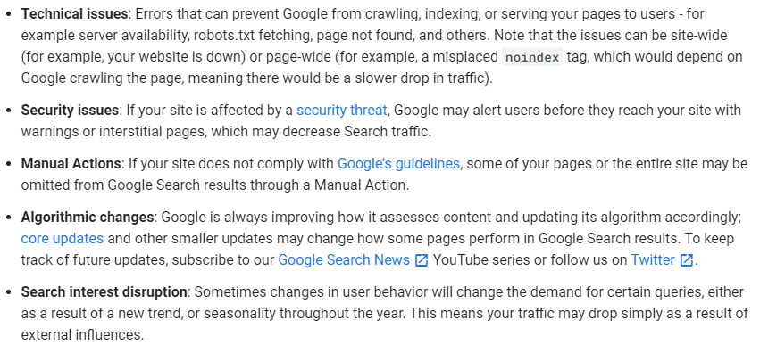 GregJLee's tweet photo. Why Does Google Search #SEO Traffic Drop? 
#SEOtips for Search Console:
✅View 16 months for seasonality.
✅Find exactly what changed - compare  drop period to a similar period.
✅Analyze different search types separately.
✅Research industry trends.
https://t.co/4PczaR3TFk https://t.co/N0JQ6PVwNN