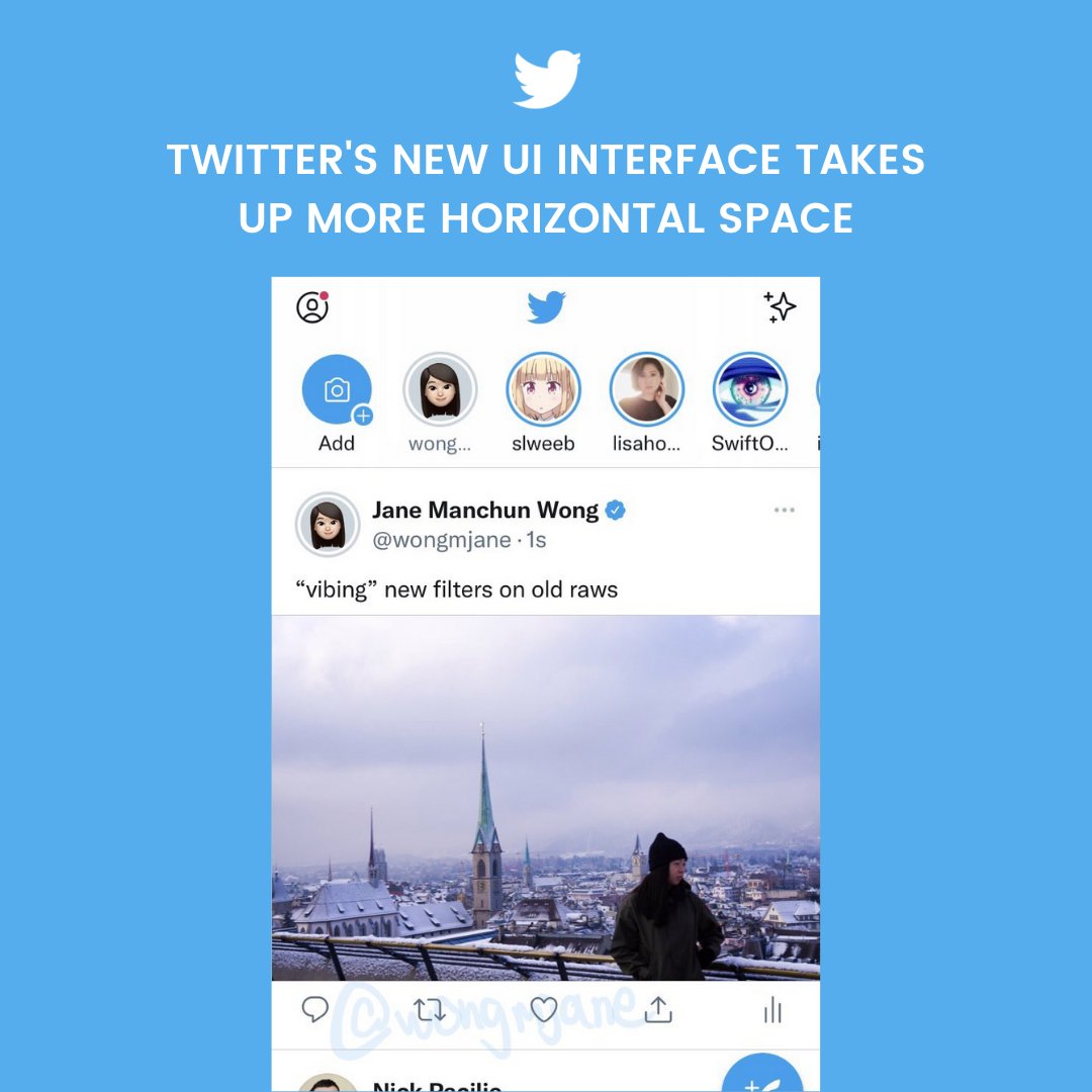 uptechable's tweet photo. According to Jane Manchun Wong's Twitter Post (@wongmjane), Twitter is working on a new UI interface for their iOS and Android App that takes up more horizontal space. https://t.co/vwMzgGQRbm

#uptechable #Twitter #technews #tech #news #twitterupdate #twittersupport https://t.co/qV4ODgxm8C
