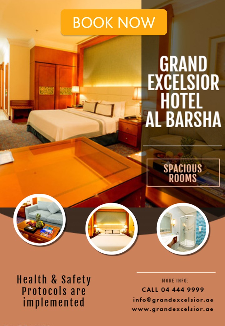 GrandExcelsior's tweet photo. Experience the Unique Arabian Hospitality and spacious rooms good for your upcoming family staycation! ❤
For bookings and other inquiries, please call us at 04 444 9999 or you may email us at info@grandexcelsior.ae.
#grandexcelsiorhotelalbarsha
#hotel
#mydubai
#staycation https://t.co/SWkpL3DNGs