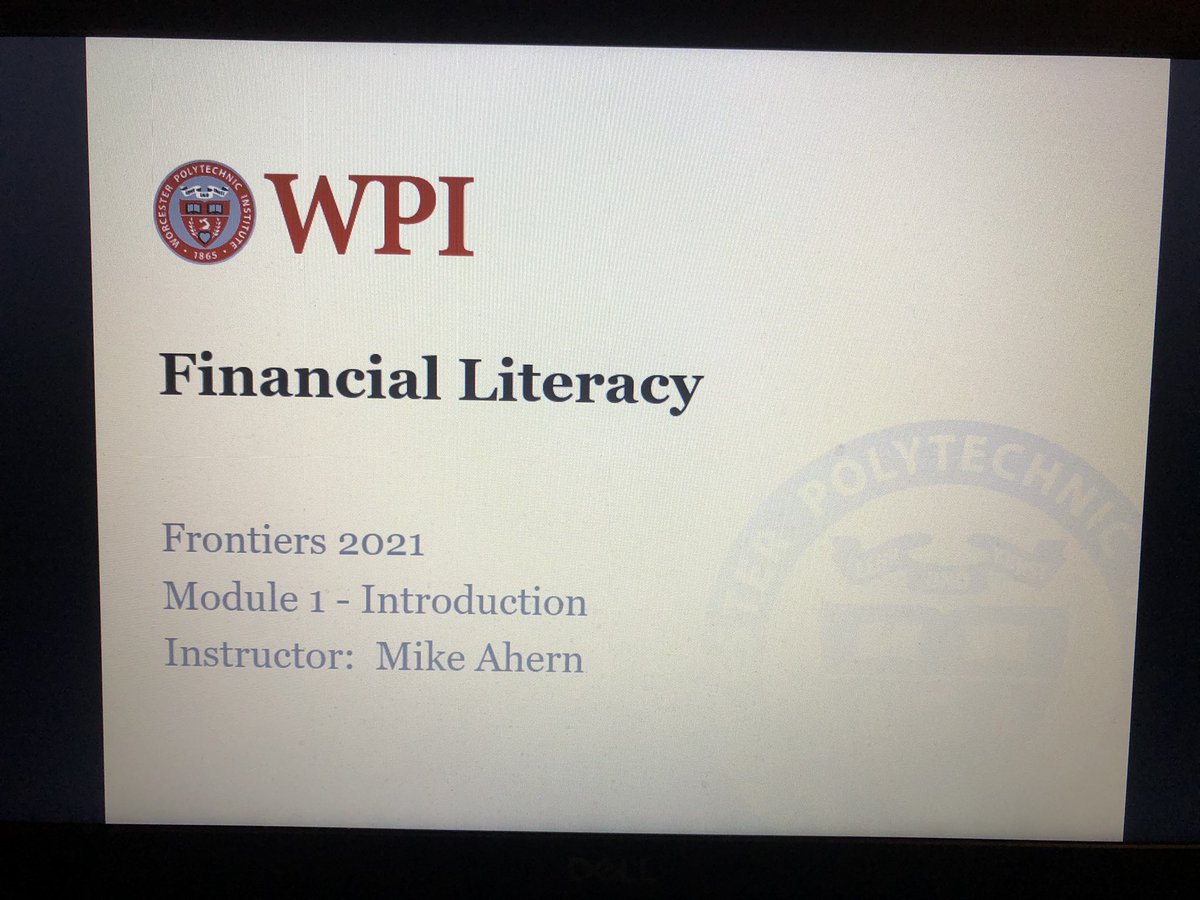 MikeAhernWPI's tweet photo. Looking forward to teaching #financialliteracy again this summer!  This will be my fourth class of advanced high school students taking the course as part of a college experience @WPI #Frontiers https://t.co/c1hlH8fS8w