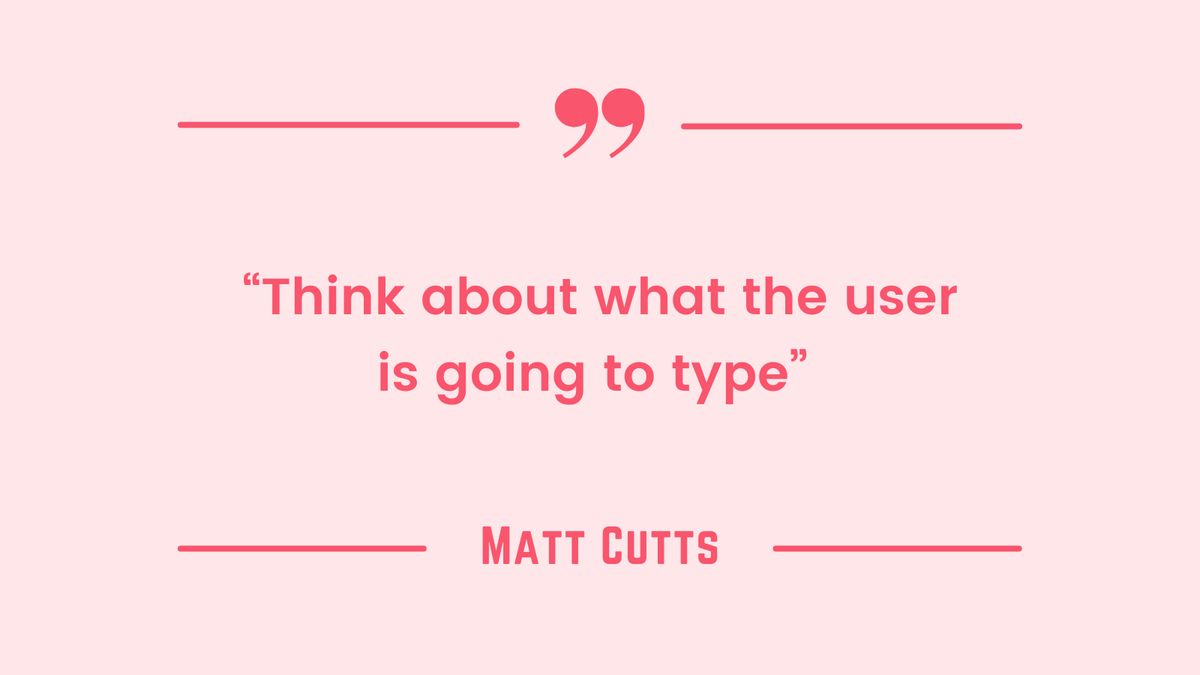 bettermetrics__'s tweet photo. “Think about what the #user is going to type”
#successquote #inspirationalwords #motivatingquotes #lifelesson #successfulthoughts #quote #quotes #MondayMotivation #mondaythoughts #Monday #digitalmarketing #marketing #business #SEO #sales #profits #TweetOfTheDay #bestoftweets https://t.co/ezO5CNg9H3