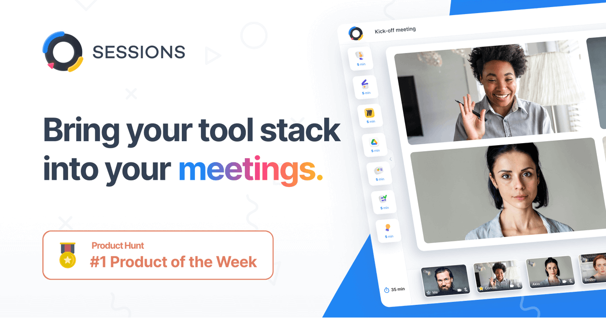 Get_Sessions_'s tweet photo. 🥇 Sessions is now #𝟏 𝐏𝐫𝐨𝐝𝐮𝐜𝐭 𝐨𝐟 𝐭𝐡𝐞 𝐰𝐞𝐞𝐤 on Product Hunt! #Sessions #product #tech #innovation https://t.co/kHI1TYq6tq