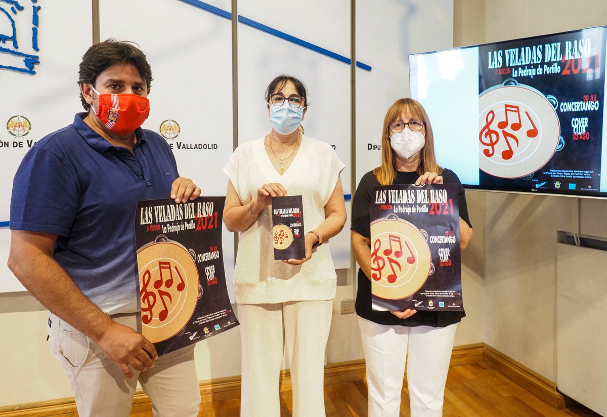 Dip_Va's tweet photo. La diputada @FrutosMyriam, la alcaldesa de La Pedraja de Portillo, Henar González, y Alberto Toquero, de la Asociación de Cultura Tradicional Carravilla, han presentado el IV Ciclo de Conciertos las #VeladasDelRaso
@Concertango #CoverClub
#CulturaSegura
https://t.co/RnO6yZo0G6 https://t.co/O1xcrphuqQ