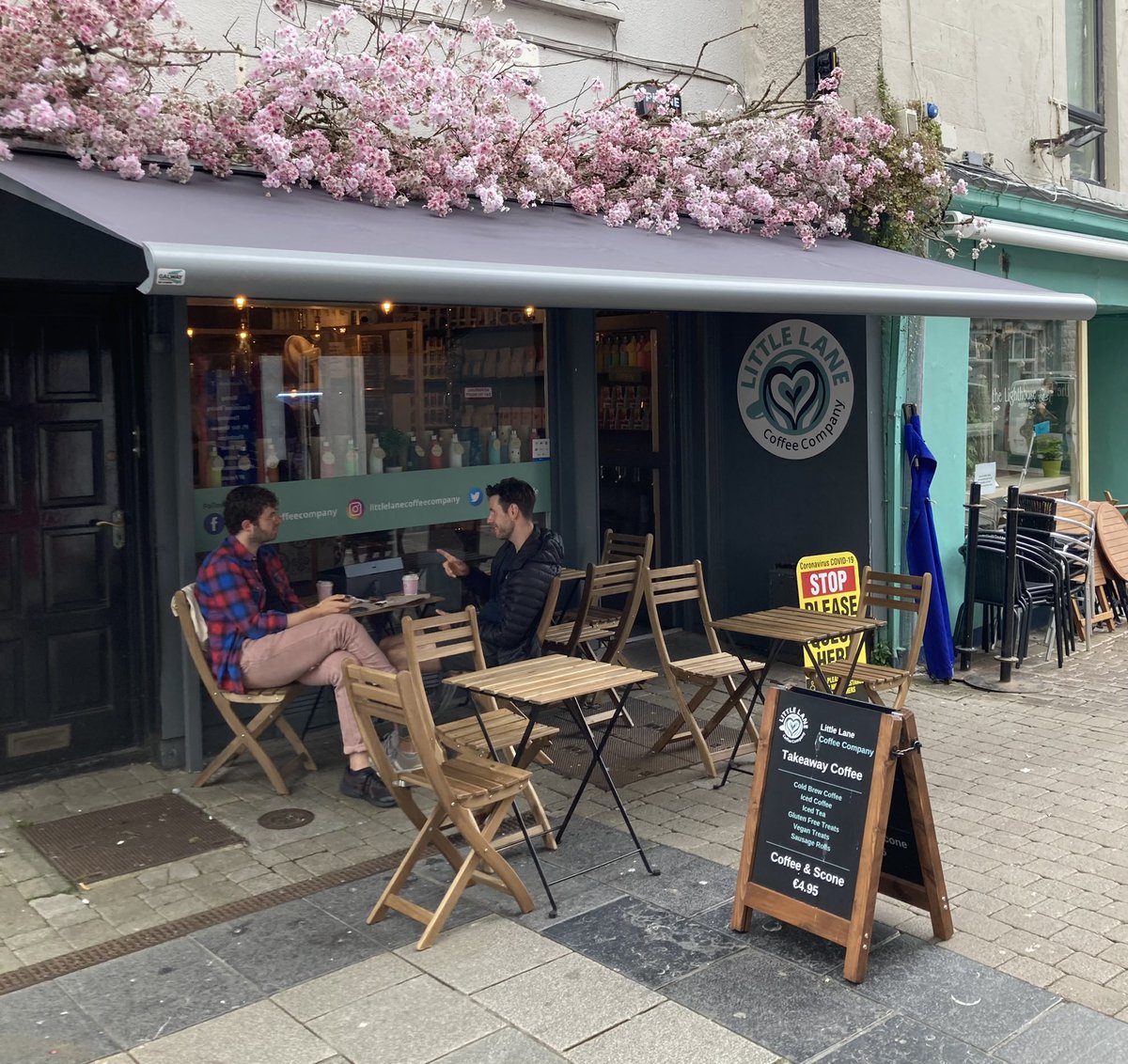 After careful consideration &amp; in the interest of Health &amp; Safety of our staff &amp; customers, we have taken the decision to not re-open our #indoorseating 

However,We have had an #awning installed on our shop front, so we can now keep you dry on those wet days
#staysafe #community