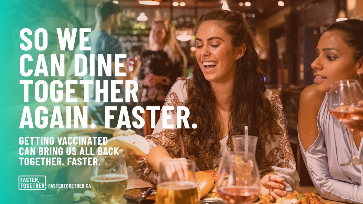 BBishopAirport's tweet photo. Getting fully vaccinated can make your inner foodie happy, faster. 

Getting fully vaccinated can help us safely dine out anywhere, together. 

Getting two doses will help us do it #FasterTogether.

#Toronto #DiscoverToronto #YTZ https://t.co/GQ8YY5xCr4