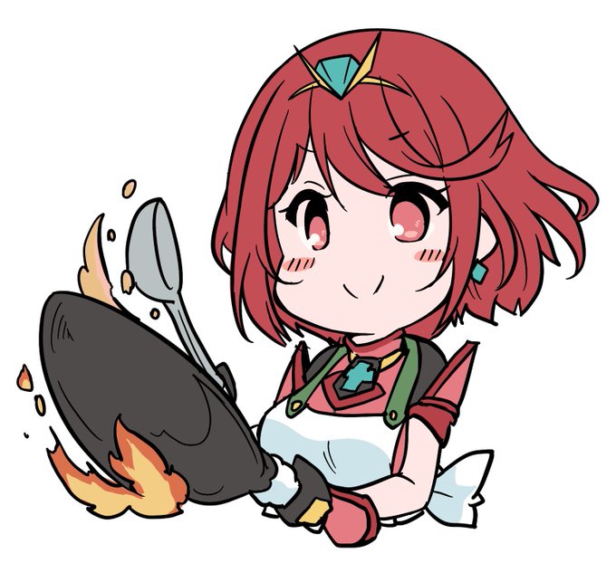 今日のお絵描き
お料理得意なホムラちゃん 