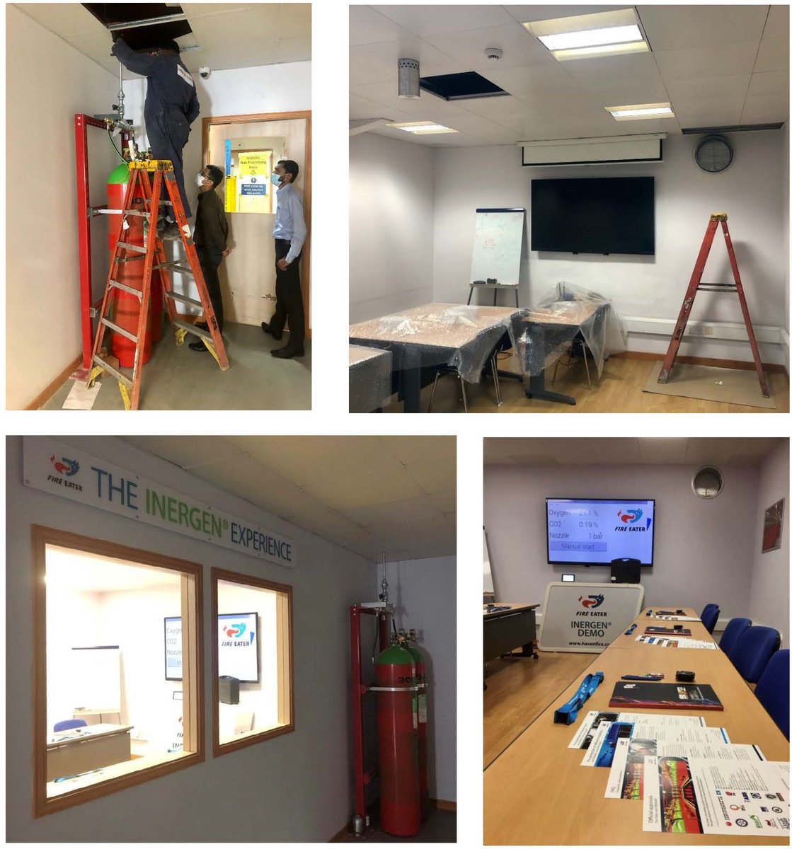 HavenFS's tweet photo. Our Training Room has had an upgrade! Now you can visit us and try out "The Inergen Experience". As our friends at @WeAreFireEater often demonstrate, you can now be present in a live #Inergen discharge in #Dubai and see for yourself just how safe it is! #safety #fireprotection https://t.co/QiVQItPpz9
