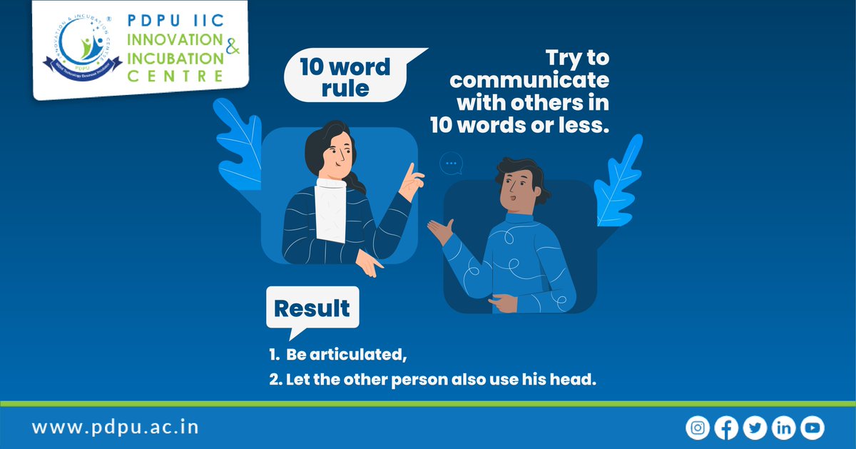 iicpdeu's tweet image. Be concise. Be Precise. Let others also use their head.

#PDEU #PDPUIIC #TechnologyIncubator #usebrain #thinkdifferent #comminication