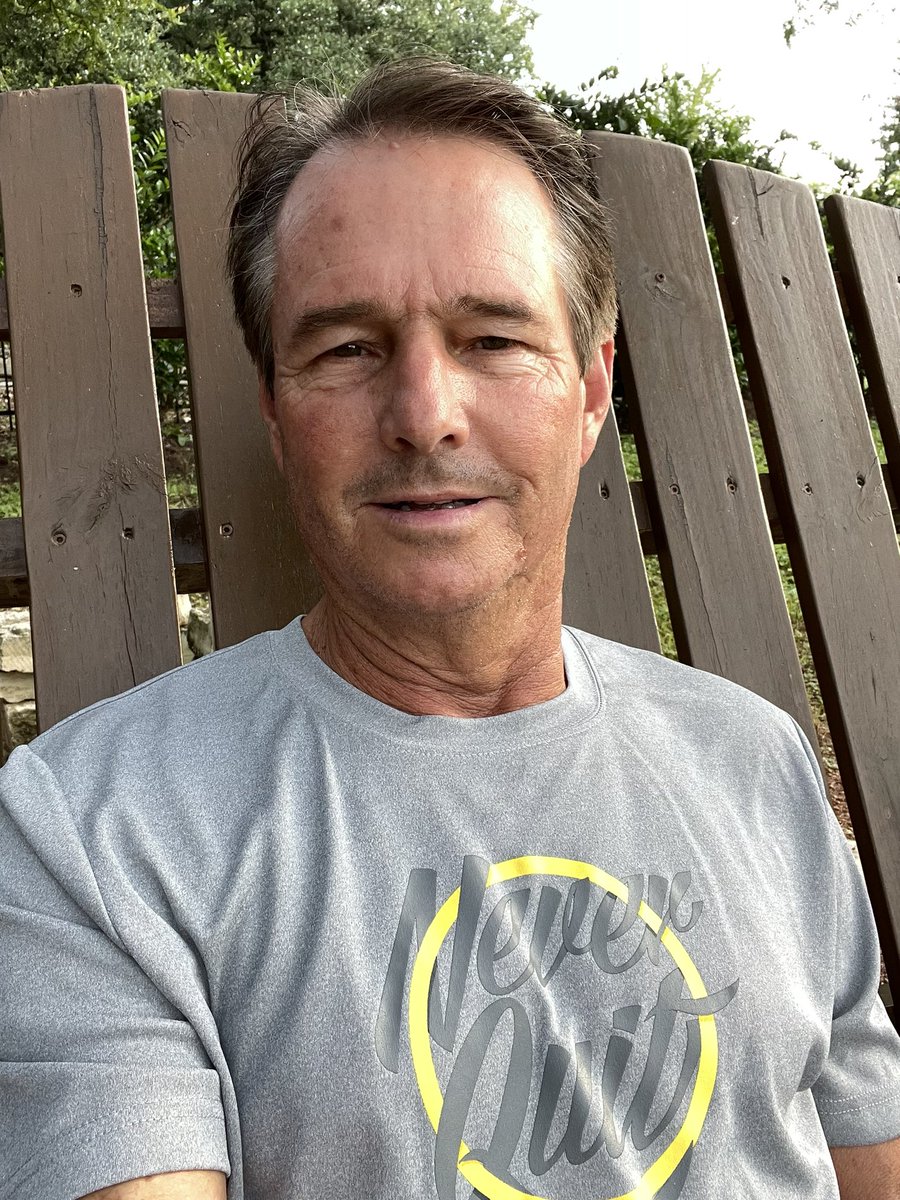 Just taking a few minutes to chill this weekend after my Day 4 of the @Livestrong #RAGBRAI Virtual Challenge. In one of my favorite #LivestrongTees - Never Quit!