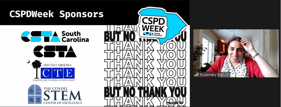 hreitDIS's tweet photo. So excited for this great opportunity from #CSPDWeekSC and Rosemary gets a 10/10 room rating from me :) #CSforSC #CSConnects @LowcountryCSTA https://t.co/Egz4ZWmmOH
