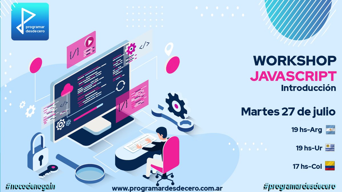 codingdesdecero's tweet image. #Workshop Si quieres dar tus primeros pasos en el mundo de la programación
FECHA: Martes 27 de julio
HORARIO: 19 a 21hs (Hora de Argentina)
Workshop GRATUITO:
INSCRIPCIÓN: docs.google.com/forms/d/e/1FAI…