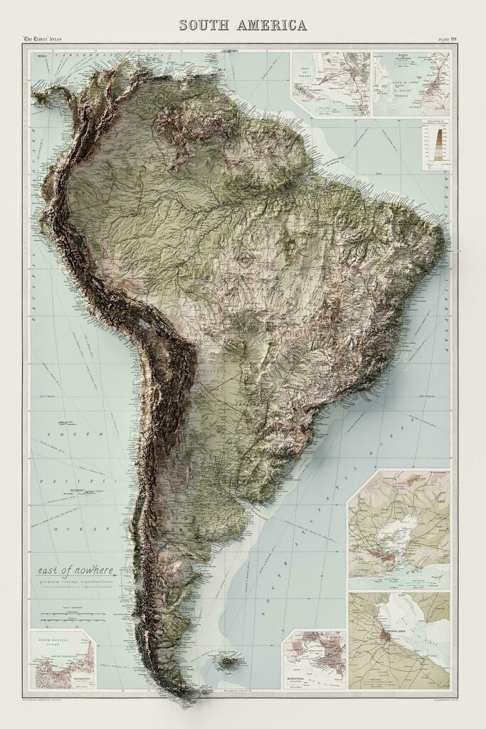 topography of south america | Source: ift.tt/2WjhaQ6 #maps #geography