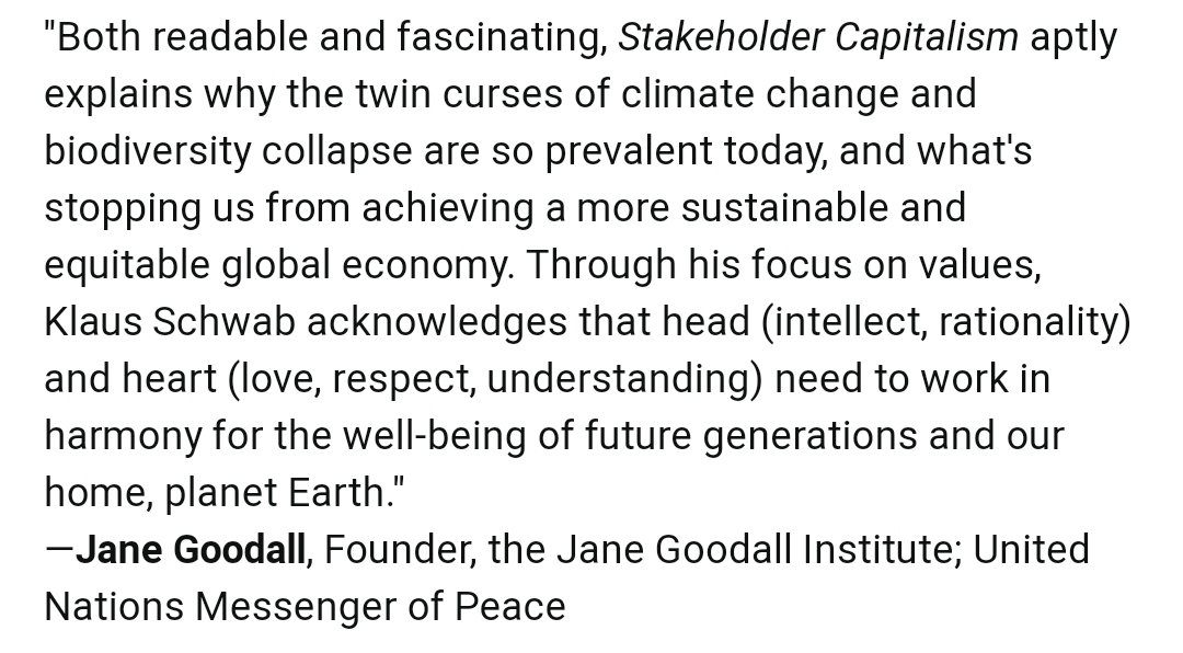 We all know about eugenicist Attenborough & #WEF's darling Greta - but check Jane 'Green Shill' Goodall praising Schwab's 'book'! 👇

Follow @nodealfornature @StephenCorrySvl @Survival @vbadpanda & learn more about
☠#BigGreenLie
☠#NetZero
☠#NaturePositive
☠#NewDealForNature