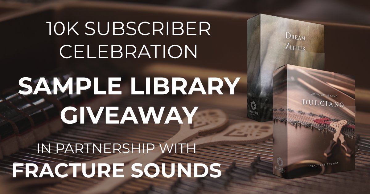 _dankeen's tweet photo. To celebrate 10,000 subscribers on YouTube, I’ve teamed up with my friends at Fracture Sounds to give away a bundle of their libraries to one lucky winner: Dulciano and Dream Zither.

To enter, simply follow me (@_dankeen) and @fracture_sounds, then like and retweet this tweet. https://t.co/Lz92rttPkJ