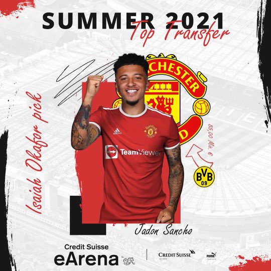 #JadonSancho 😁 Wir haben @IsaiahTobe  🙆🏽‍♂️ nach seinem bisherigen TOP Transfer befragt. Klare Ansage: Jaden Sancho vom @BVB  🇩🇪 zu @ManUtd  🏴󠁧󠁢󠁥󠁮󠁧󠁿. 
#CreditSuisseEArena #CSeCup #CSX #eSport #Transfer #Mercato #Sancho #FUT #SwissEFootball