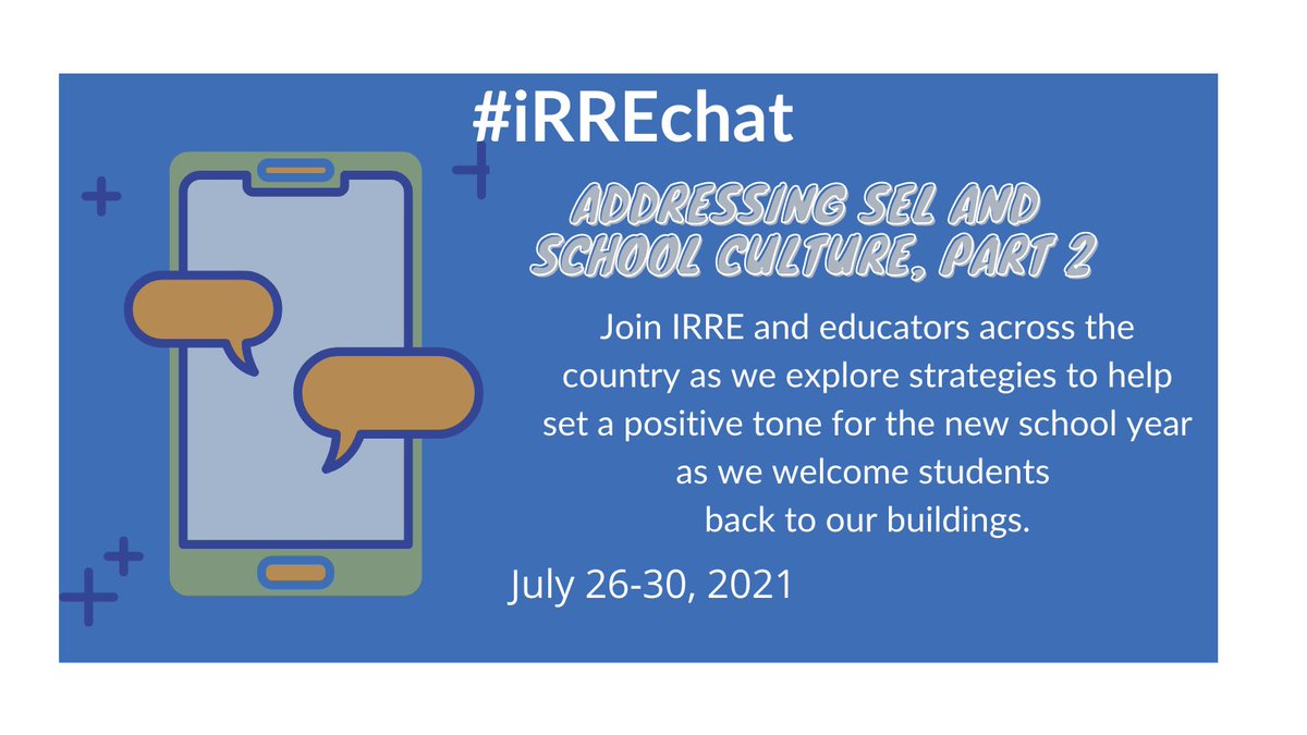 InstResReform's tweet photo. Join us this week for a slow chat. We will ask reflective questions about the SEL challenges this fall, including how we help engage students with the school in general and on a daily basis. Please share ideas and resources alike! We look forward to hearing from you. edchat https://t.co/nHp5rEbKly
