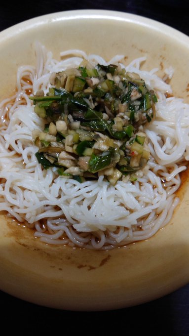 山形のだしを入れた
そうめん 