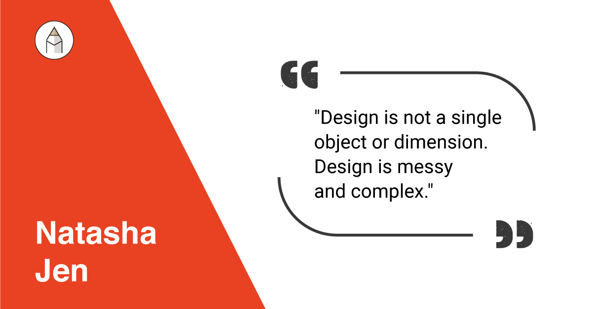 bystudioam's tweet photo. "Design is not a single object or dimension. Design is messy and complex." - Natasha Jen https://t.co/KRsvBLd1K7