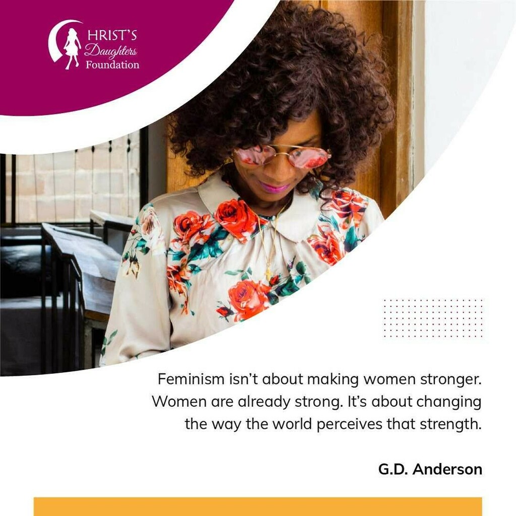 CDTanzania's tweet photo. Feminism isn’t about making women stronger. Women are already strong. It’s about changing the way the world perceives that strength. 

G.D. Anderson

#cdf #mwanza #tanzania #christ #tanzania #daressalaam #zanzibar #kenya #nonprofit #feminism #serengeti #philanthropy #feminis… https://t.co/AAtJkcRLpw