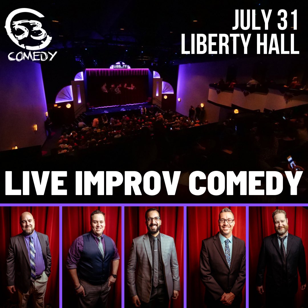 card53comedy's tweet photo. Saturday night! Get your tickets now at https://t.co/VWOhNIdtWi #liveimprovcomedy #summeroflaughs #freebeer https://t.co/dNG7bxjL76