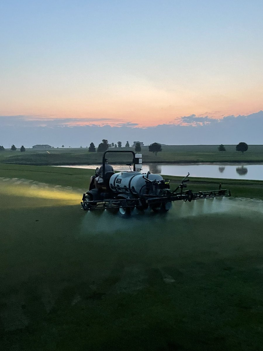 Ridgeturf's tweet photo. Getting ready for another stretch of good old July/August weather. Wetting agent Cascade&Duplex followed with 2.5 spacing pencil tines & H2O to drive it down. #Multipro5800 #Procore648
@ridgegrounds @dcmlands @TheToroCompany @ToroGolf @Precision_Labs https://t.co/a4nHBDh3sE