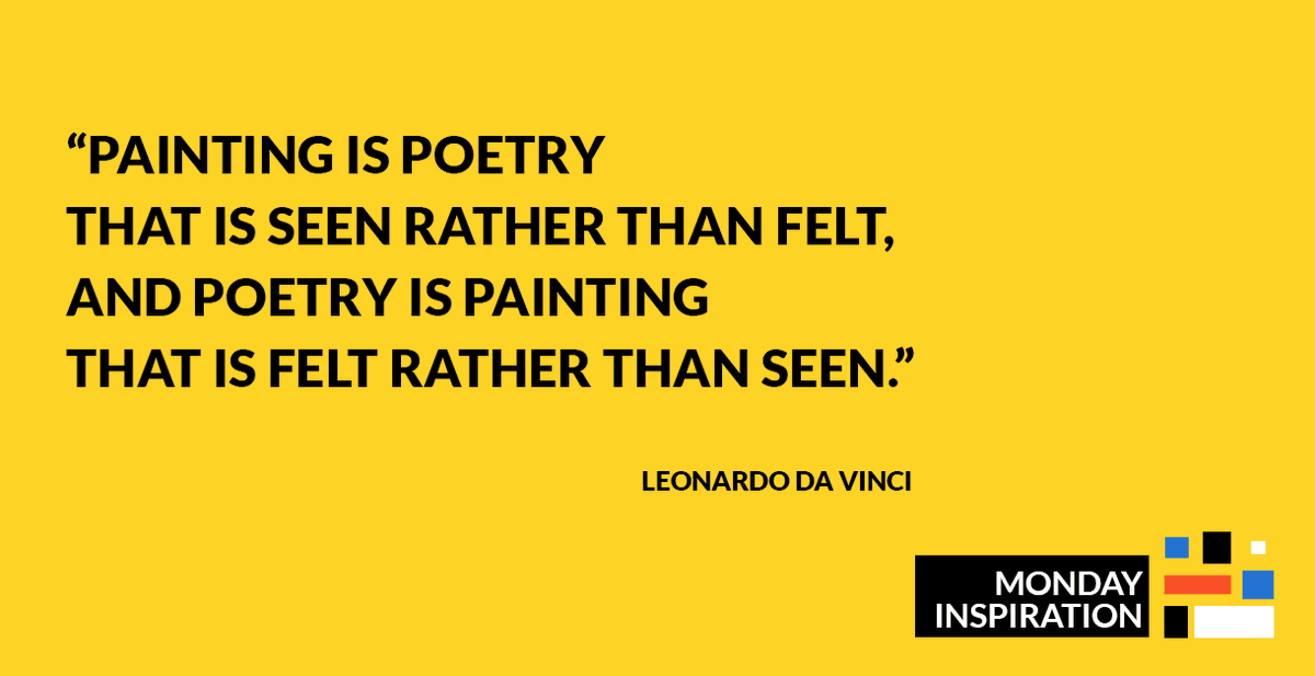FACTSecured's tweet photo. “Painting is poetry that is seen rather than felt, and poetry is painting that is felt rather than seen.” Leonardo da Vinci🎨

#LeonardodaVinci #Artist #Quote #Painting #Poetry #MondayInspiration #FACTSecured https://t.co/1vi0mkkRoh