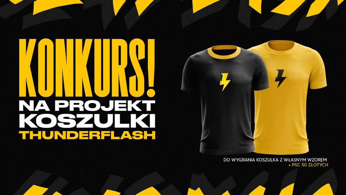 thunderflashgg's tweet photo. KONKURS!😍
 
Osoba która zaprojektuje najlepszy model koszulki naszej organizacji wygra... Koszulkę z własnym wzorem i PSC o wartości 50 złotych!⚡️

Wszystkie projekty wysyłajcie na maila:  
konkurs@thunderflash.pl

 P.S W sekcji komentarzy podrzucamy Logo oraz mockupy koszulek. https://t.co/86iui3BrA9