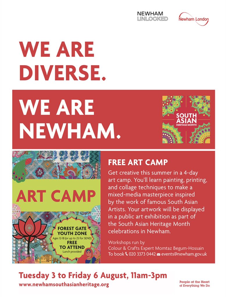 🎨Know any young people who’d love to learn about South Asian Artists & then create their own masterpiece that will go on display in an exhibition? The #SAHM Art Camp I’m running part of #NewhamSouthAsianHeritageMonth is next week - it’s free sign up now! newhamsouthasianheritage.org/events/young-p…