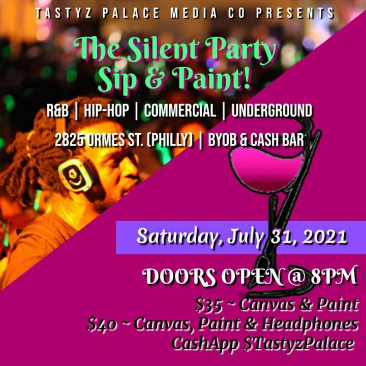 Be sure to grab your tickets now and join us this Saturday! Listen, paint, eat, drink &amp; vibe out! Get your tickets via #CashApp $TastyzPalace or #eventbrite

s.ripl.com/vvia4d