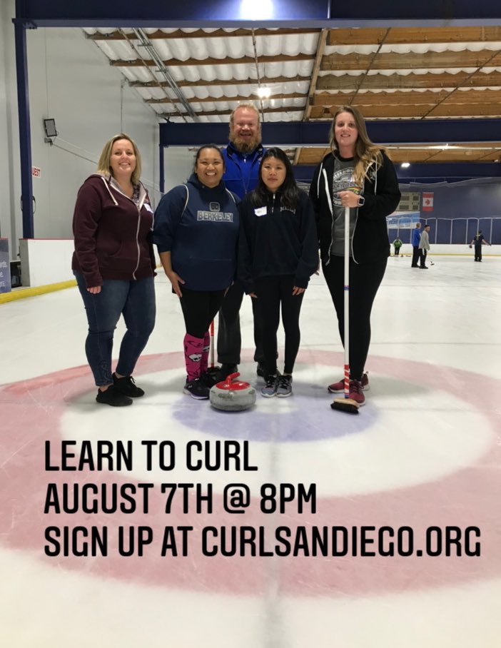 curlsd's tweet image. Have you signed up for our #LearnToCurl ? Head over to our website to reserve your spot. #curling #CurlSanDiego #growthegame #growthesport