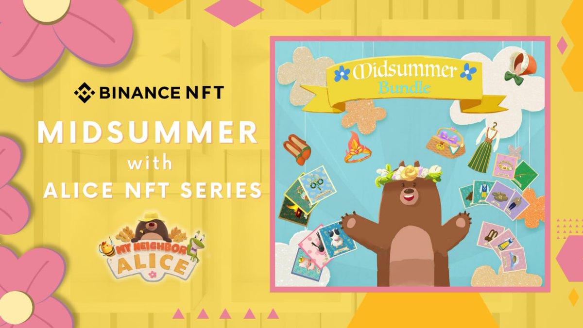 MyNeighborAlice's tweet photo. Get ready as Midsummer @TheBinanceNFT x ALICE NFT Festival is coming your way! 

Mark your calendars for July 30, FRIDAY 11AM UTC, Neighbors.

🤩 Get a chance to own Exclusive NFTs plus in-game items with our Mystery Baskets!

Learn more here: https://t.co/aCfkh8W3x7

#NFT https://t.co/A0tPhsdkKX