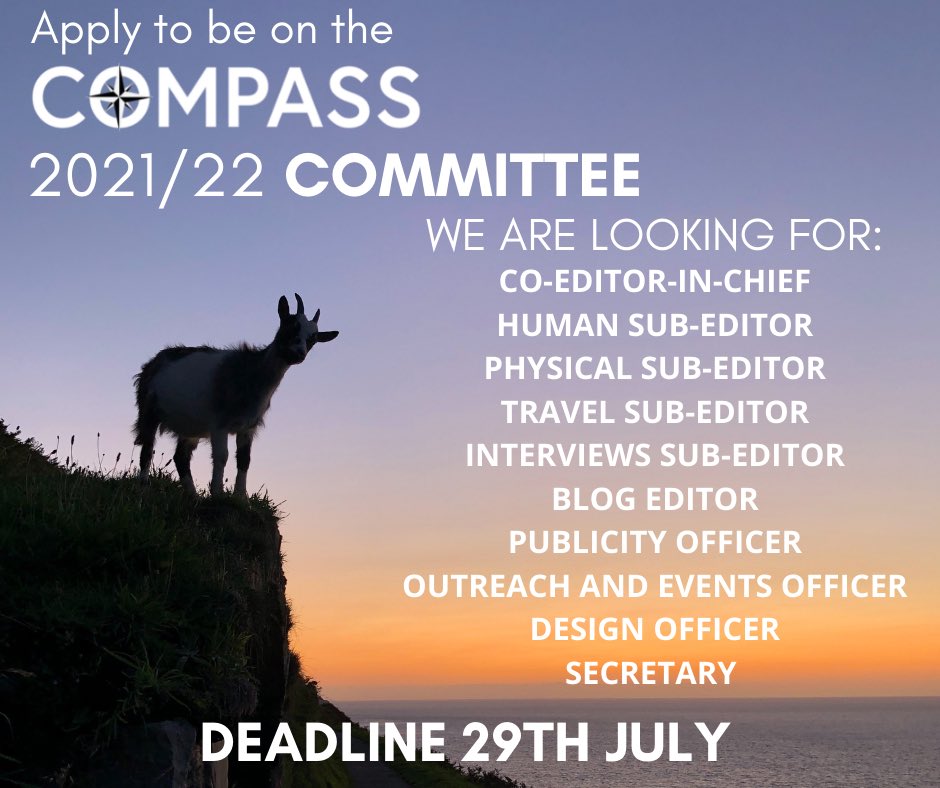 APPLY FOR THE 2021/22 COMPASS COMMITTEE NOW!
Fill out your application here: forms.gle/gA4xBNg5jPKvU1…
To find out more about what each role involves, take a look: docs.google.com/document/d/1RB…
Deadline is the 29th of July
We are excited to see your applications!🌍🌏🌎