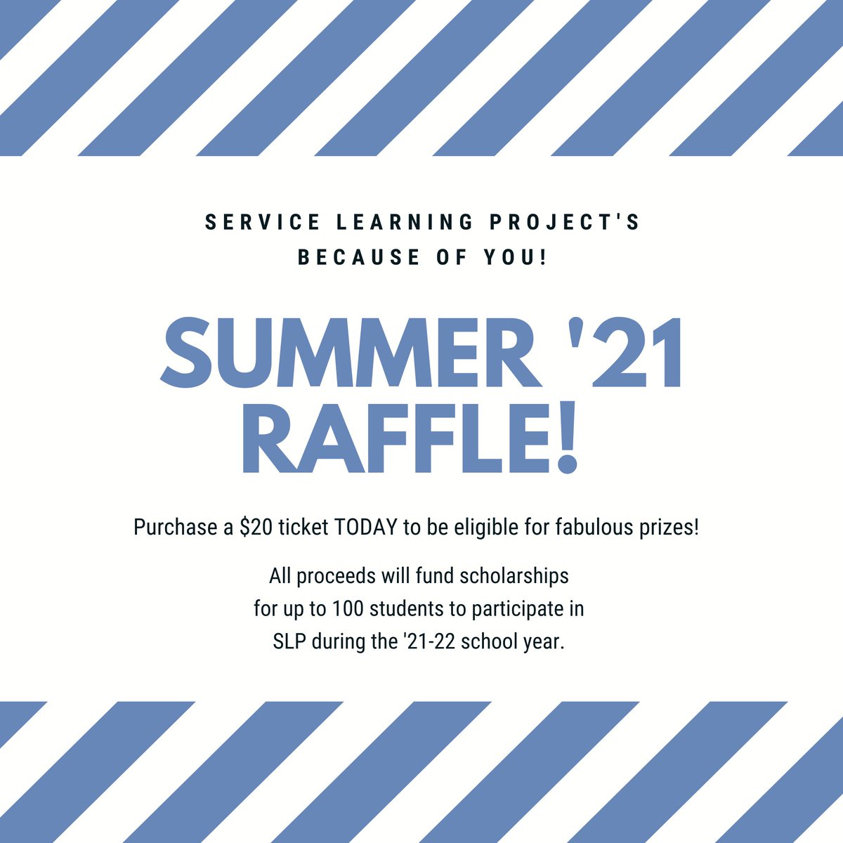 SLP’s "Because of You!" Summer ‘21 Raffle is LIVE! With the purchase of a $20 ticket, you’ll be eligible to win one of our fabulous prizes including a tour of the Conde Nast archives, restaurant gift certificates, songwriting lessons, and more! 
go.rallyup.com/slp-because-of…
