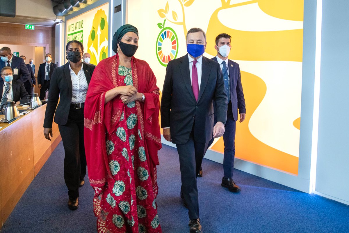 Grazie mille, Prime Minister Draghi, for your support and leadership in hosting the <a href="/FoodSystems/">UN Food Systems Coordination Hub</a> Pre-Summit.

Italy has demonstrated that it values smallholder farmers, especially women, in defining the future of sustainable #FoodSystems.