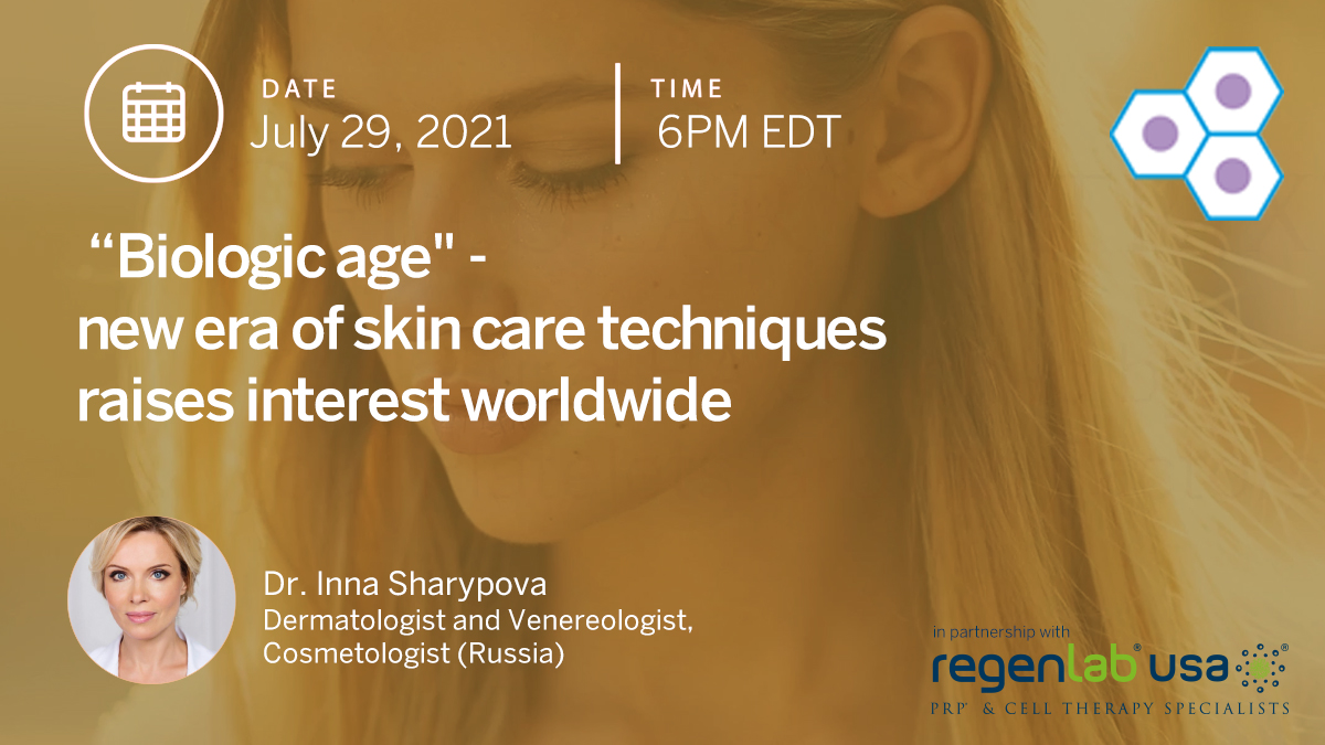 BioBridgeFDN's tweet image. Dr Inna Sharypova presents “Biologic Age” – a new era of skin care techniques raises interest worldwide for our last Biobridge USA Summer Talk. She shows results of 12 years of practical use of medical devices in #aestheticmedicine
Sign up here: bit.ly/3eY7iBM
#PRP