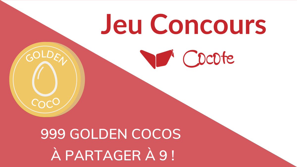 #Giveaway 999 Golden Cocos à partager à 9 ! Pour participer : ✔️RT ✔️Like du tweet ✔️Follow @HelloCocote ✔️Tag 2 amis Pour tout savoir➡️fr.cocote.com/golden-coco Tirage le 29 Juillet🎟 Bonne chance🍀 #Crypto #Concours #CryptoNews #altcoins #Bitcoin