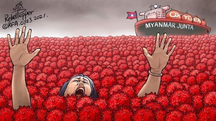 The coup leaders (the military) are unable to control the COVID-19 outbreak in Myanmar. 
hey are committing genocide by letting COVID-19 spread on purpose. Many have died and many are dying. Let the world know.
<a href="/TostevinM/">Matthew Tostevin</a> <a href="/UN_HRC/">UN Human Rights Council</a> <a href="/UNHumanRights/">UN Human Rights</a> <a href="/POTUS/">President Donald J. Trump</a>