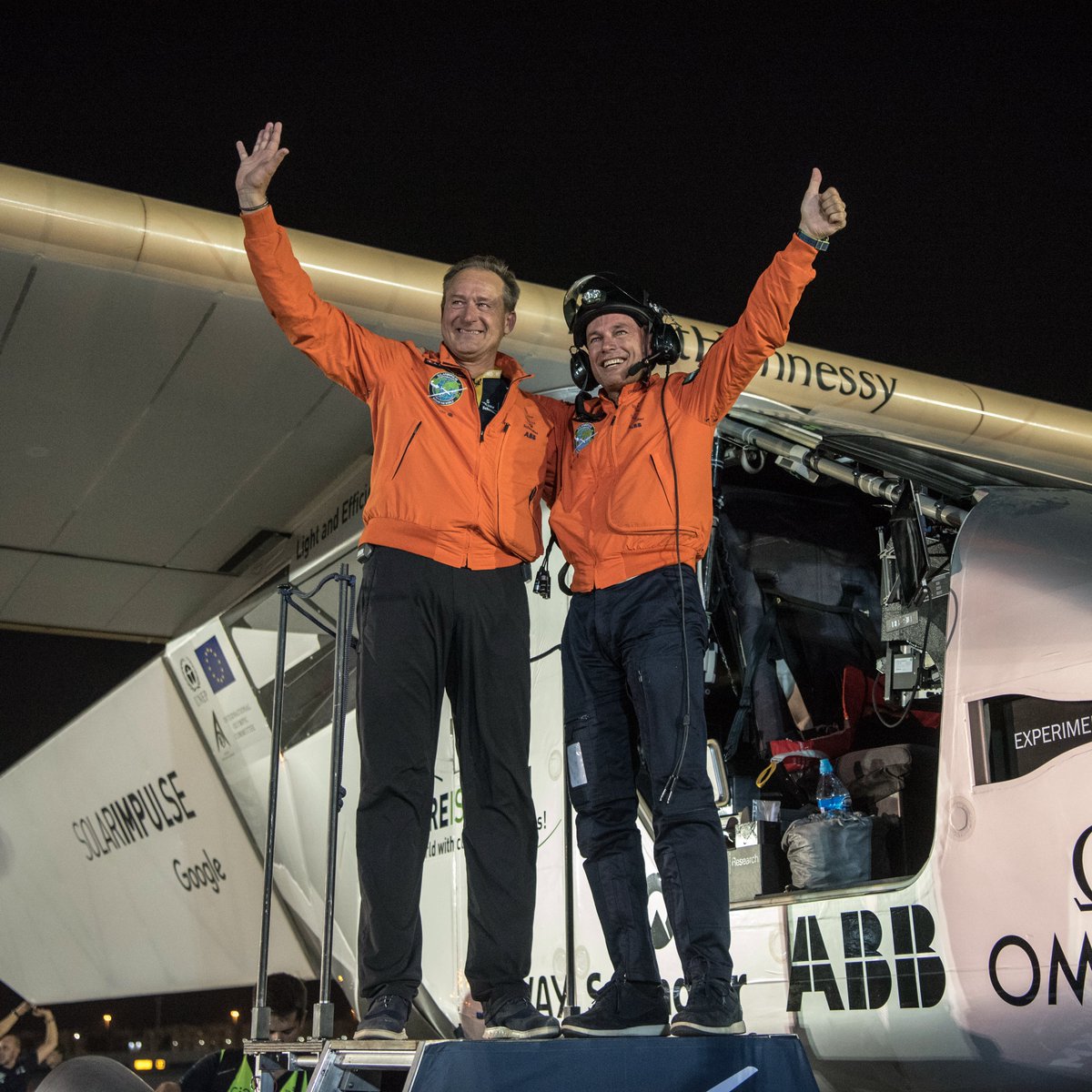 bertrandpiccard's tweet image. It always sounds easy once done. Trust me it wasn’t. 5 years ago today, I successfully landed w/ @Solarimpulse completing the first round-the-world solar flight.
From an experimental airplane, the Foundation took it further w/ #beyond1000solutions & @andreborschberg w/ @H55aEro.