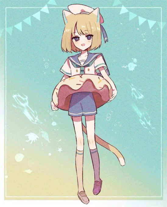 ドーナツうきわの猫耳くんです。