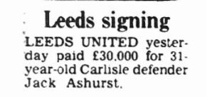LUSCgriffinLUFC's tweet photo. #lufc Transfer Klaxon... 1986!
Signed on 25th July, joining Billy Bremner's Summer (bargain) recruits, was Carlisle's former Sunderland defender, Jack Ashurst.
A surprise package, gave two solid seasons, including the FA Cup &amp; Play-Off runs of 1987.
100+ apps, 1 goal, nice bloke! https://t.co/OhnGGZETM3