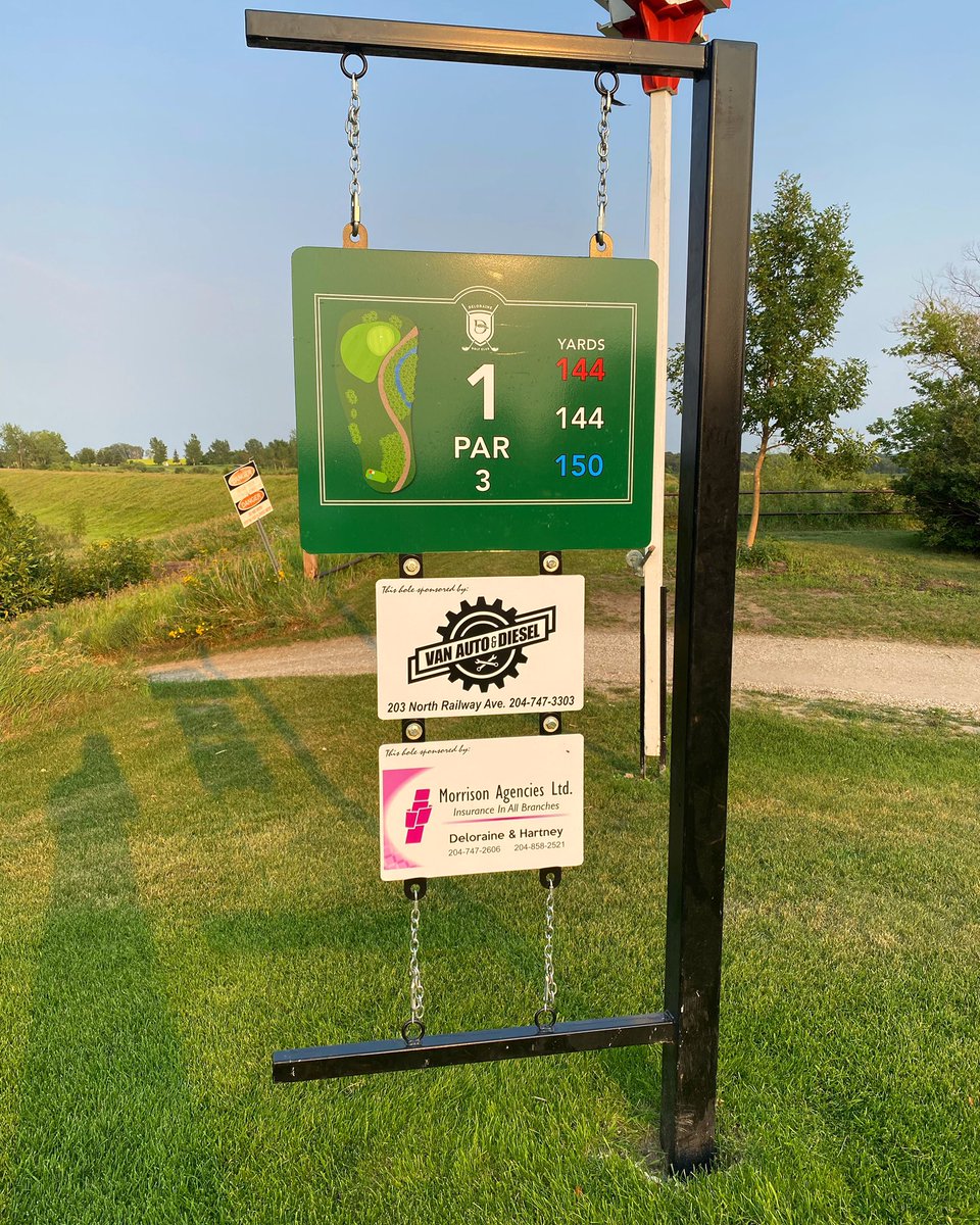 Finally got to see a few of these signs in their new home! Big thanks to  <a href="/golfdeloraine/">Deloraine Golf Club</a> for the business! #delorainegolfclub #signs #graphicdesign #digitalprinting