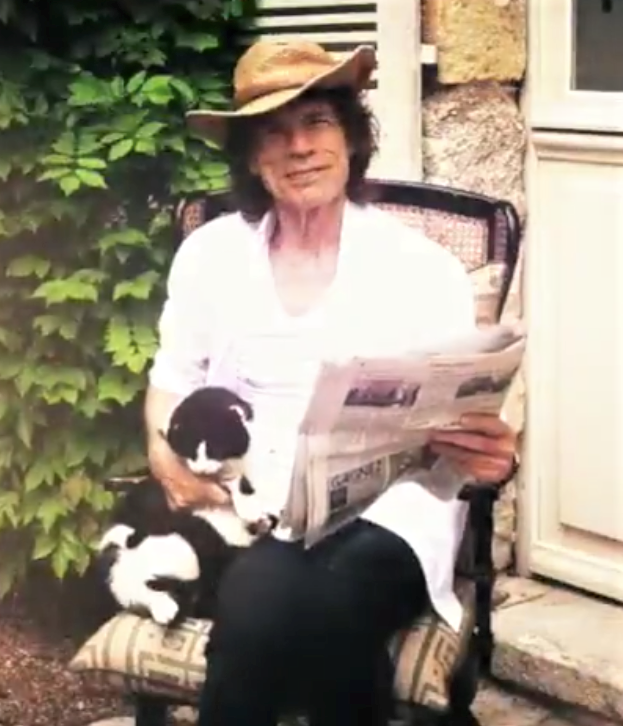 Happy Birthday to Mick Jagger, cat lover.
(He\s also in The Rolling Stones.) 