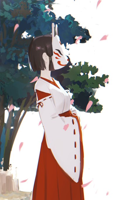「hakama skirt red hakama」 illustration images(Popular)