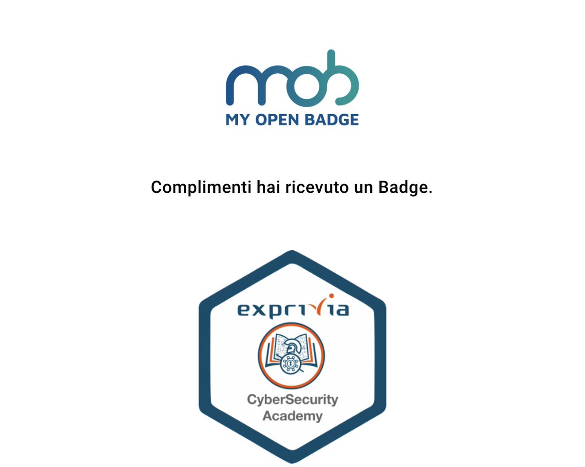 Ho avuto modo di partecipare al corso Cybersecurity Academy proposto dall'azienda #Exprivia. Vivamente consigliato a chiunque fosse interessato ad ampliare il proprio bagaglio di conoscenze per specializzarsi nel settore della Cybersecurity. @Exprivia_CY exprivia.it/it/cybersecuri…