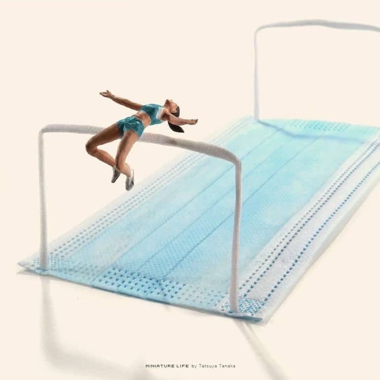 chrisdeabreu's tweet photo. Love how Japanese artist Tatsuya Tanaka used the current pandemic scenario to give the #Tokyo2020 Olympics a different perspective #Creative #Art https://t.co/LNaHMGxc3V