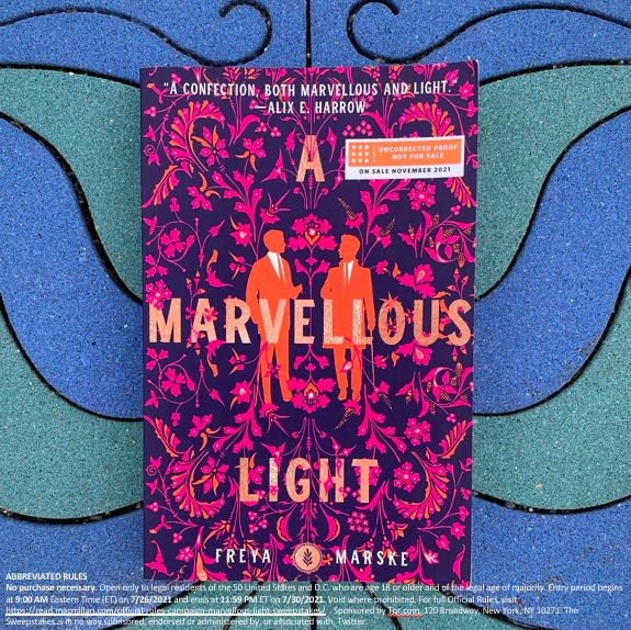 TorDotComPub's tweet photo. SWEEPSTAKES ALERT!

Follow us &amp; retweet this post in order to enter to win a copy of @freyamarske's A MARVELLOUS LIGHT!
#sweepstakes #amarvellouslightarcsweeps https://t.co/H1NkJyH7e0
