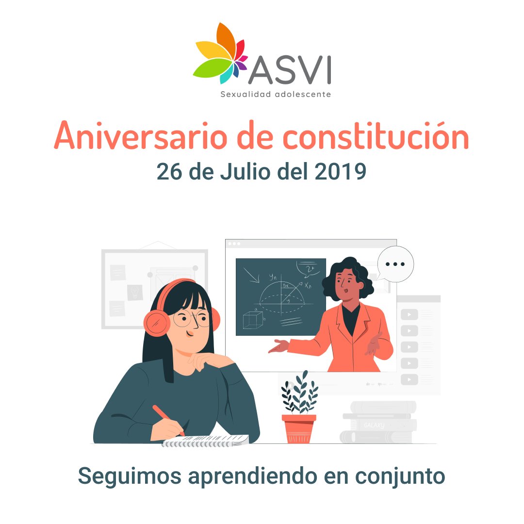 AsviAdolescente's tweet photo. #FelizLunes. Hoy lunes #julio26 celebramos nuestra constitución. Durante la pandemia hemos vivido muchos #retos pero seguimos aprendiendo y construyendo en conjunto para hacer accesible la educación sexual integral para las y los adolescentes. 

#asvi #sexualidadAdolescente https://t.co/iuxMSGFlKC