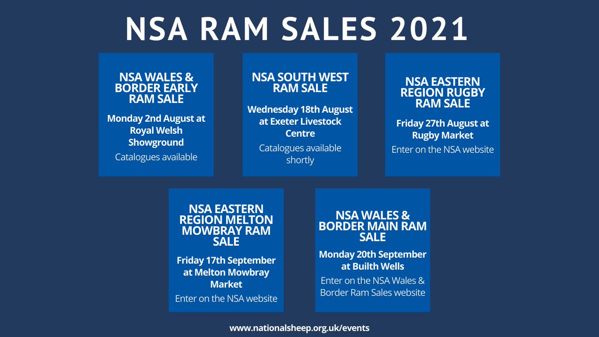🐏All NSA Ram Sales are going ahead this year!🐏

See below for details on entering and attending to buy. 
More information is available at nationalsheep.org.uk/events