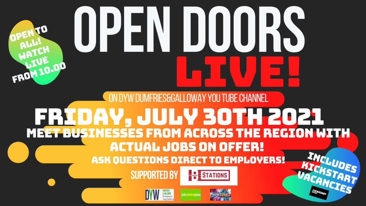 DandGCollege's tweet photo. Looking for employment?
Join #DYWDG’s ‘Open Doors’ live #recruitment event at 10am on Friday 30th July!
Tune in to this virtual event to hear directly from employers about available jobs.
Join here ➡ https://t.co/DMPng0uwDy https://t.co/icRbhrFUvF
